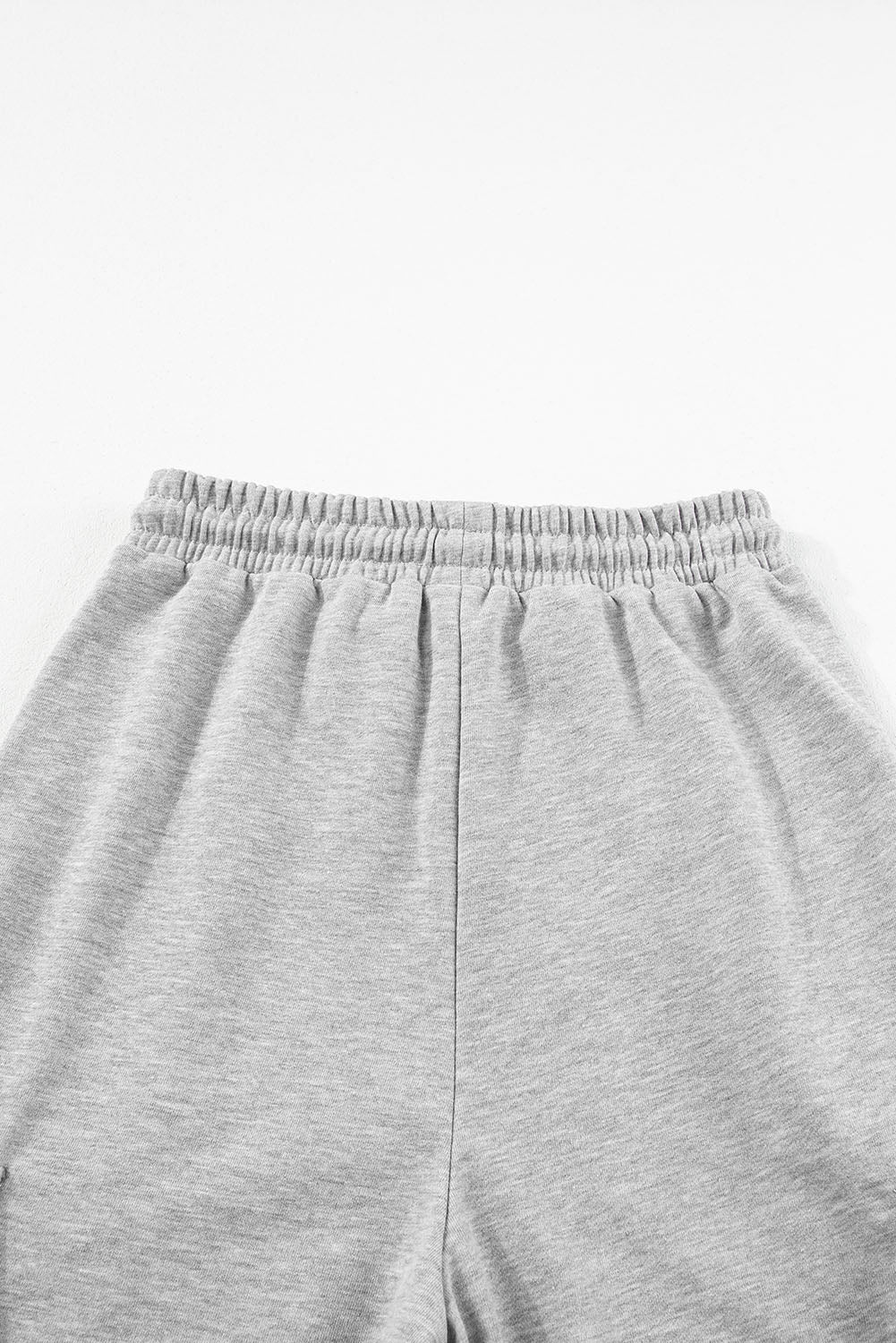 Light Grey Drawstring Waist Cargo Sweatpants