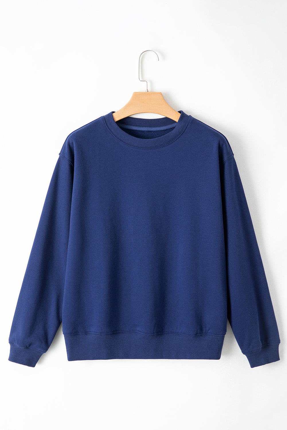 Meadow Mauve Solid Fleece Lined Drop Shoulder Terry Sweatshirt