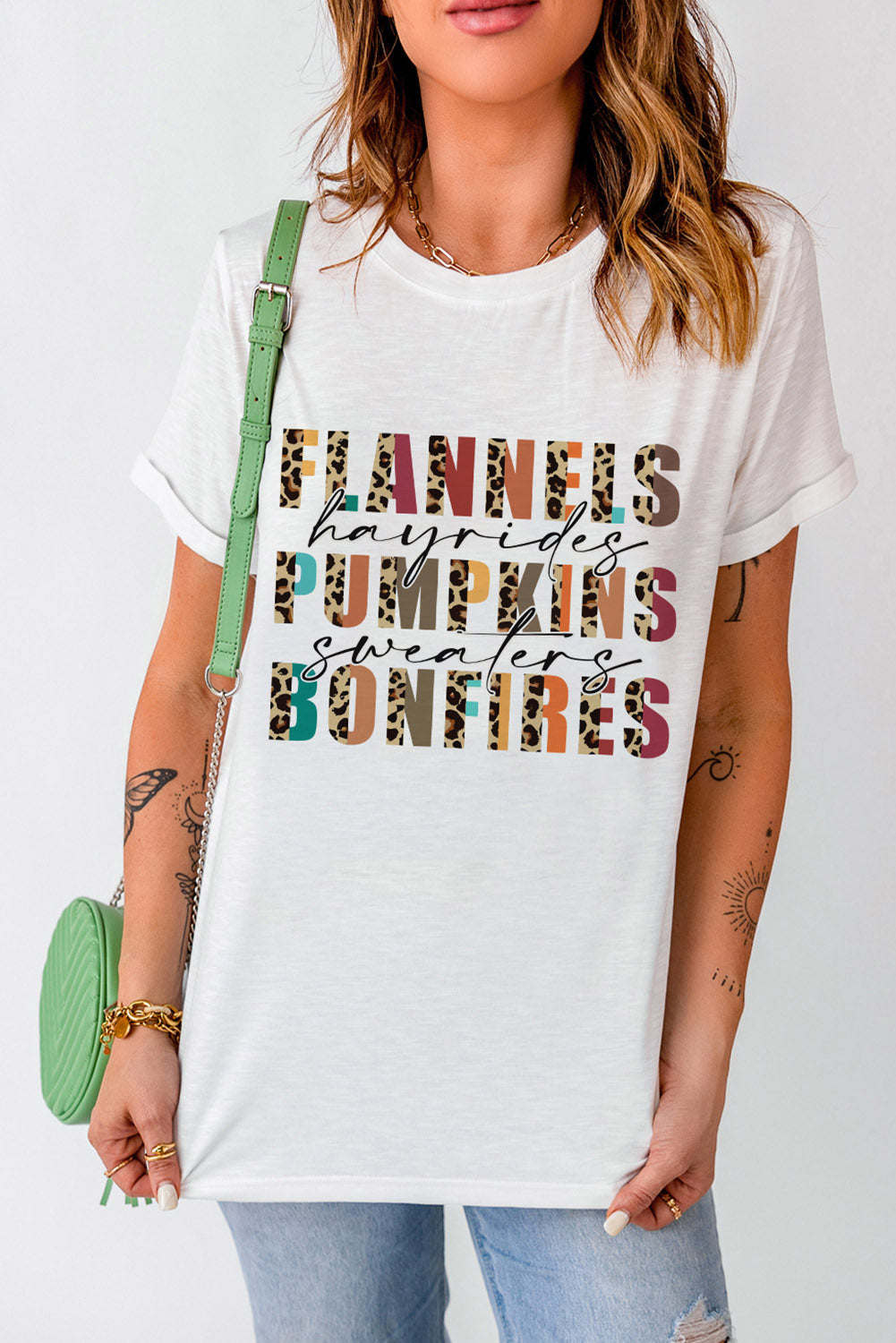 White Flannels Hayrides Pumpkins Sweaters Bonfires Tee