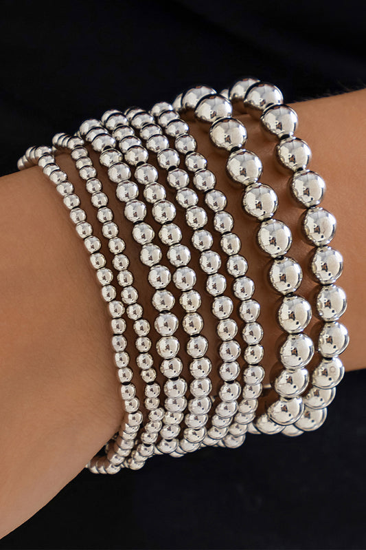 White Multi Layered Beaded Bracelet